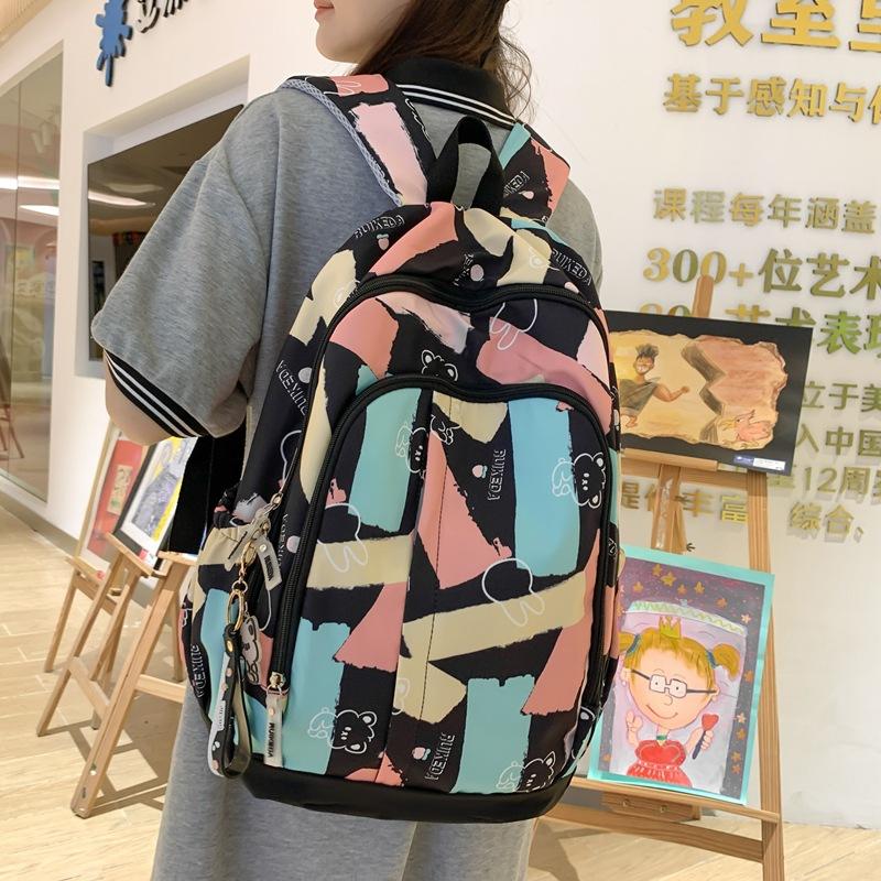 

Schoolbag New College Student Versatile High School Backpack Large Capacity Student Junior High School Backpack Female чорний