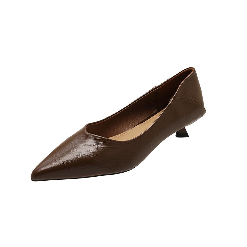 

Fashion Spring New Style Low Heel Shoes Women s Fashion Pointed Shallow Mouth Set Foot Anti-slip Wear-resistant Heel Shoes 40