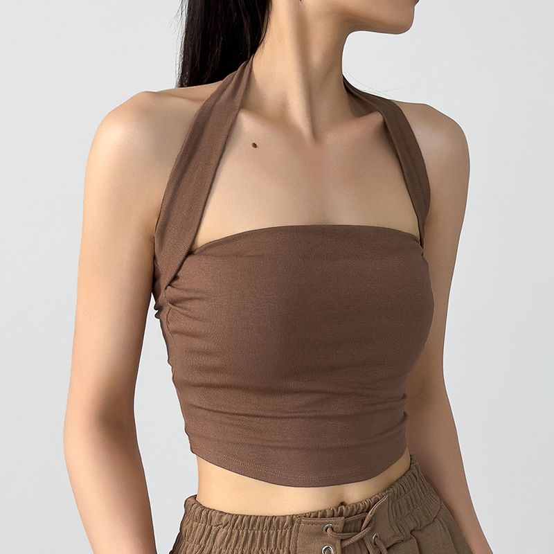 

Модный стиль Топ-основа для тренировок на тонких бретелях Спортивный жилет Khaki M