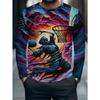Men's Casual Daily Long-sleeved T-shirt, with Fashionable Printed Design, a Comfortable and Casual Top That Can Be Machine Washed