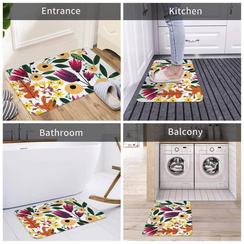 Autumn Non-slip Doormat Floor Mat Washable Carpet Rug for Kitchen Entrance Home Balcony Footpad Mats