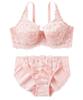 Nissen Knitted Lace Full Cup Bra and Panty Set Women's (Elegant Lace) (Triumph) (n, FULLRE) Pink, H95/3L