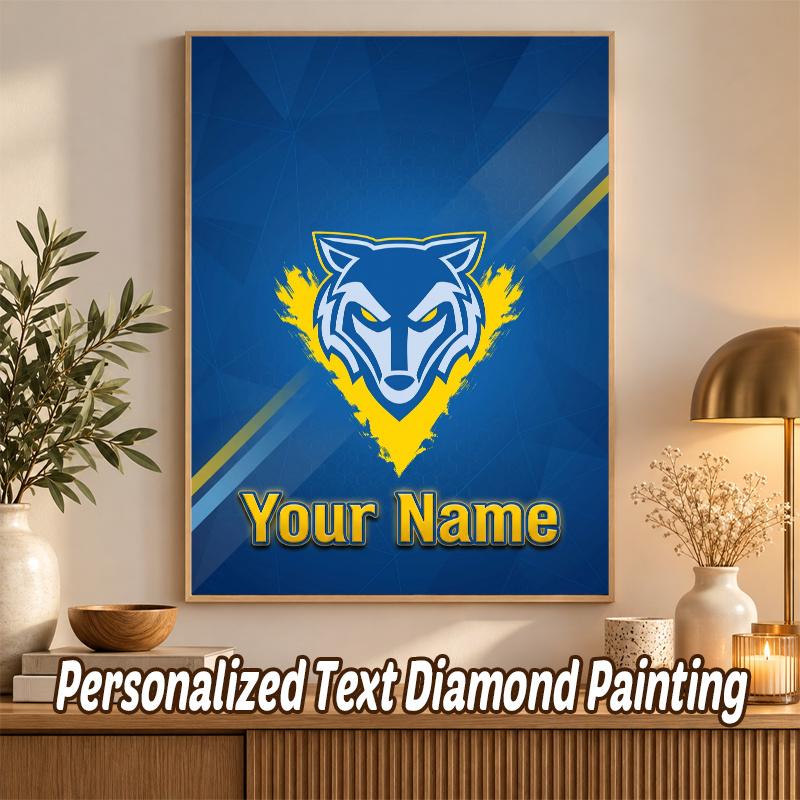 Warrington Wolves Custom Name Text 5D Diamond Painting Kit DIY Full Drill Diamond Art Decoration