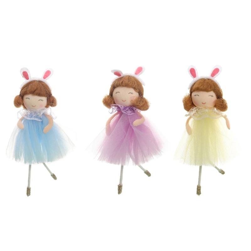 Hanging Ornament Girl Doll Figurine Set of 3 Easter Holiday Decoration Wall Mounted Pendant Room Decoration Easter Gift
