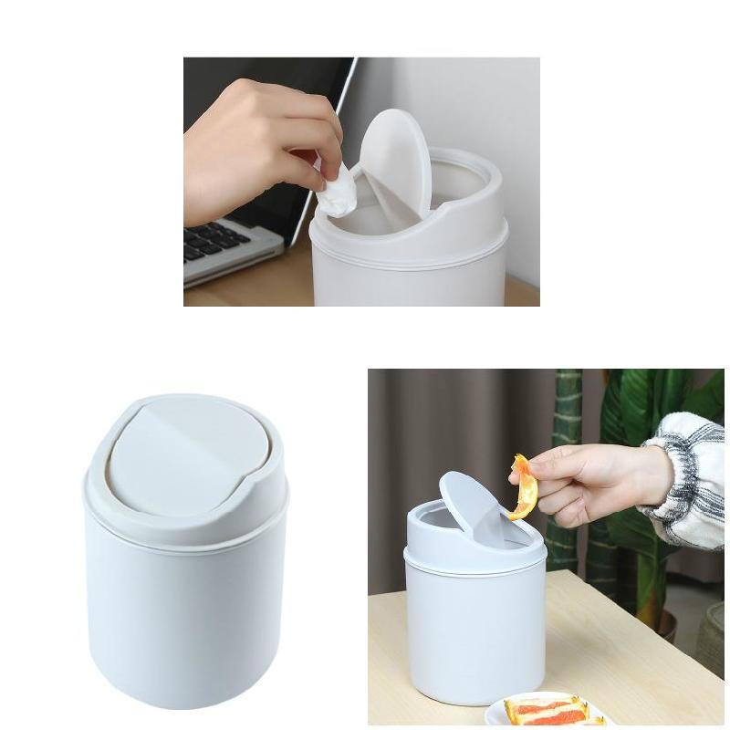 Countertop Mini Can Home Lid Trash Wastebasket Removable Table for ...
