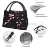 Borsa Termica Pranzo con Stampa Fiori di Ciliegio Sakura Giapponesi Riutilizzabile Portatile per Donna Scatola Pranzo Isolante per Viaggio Picnic Lavoro