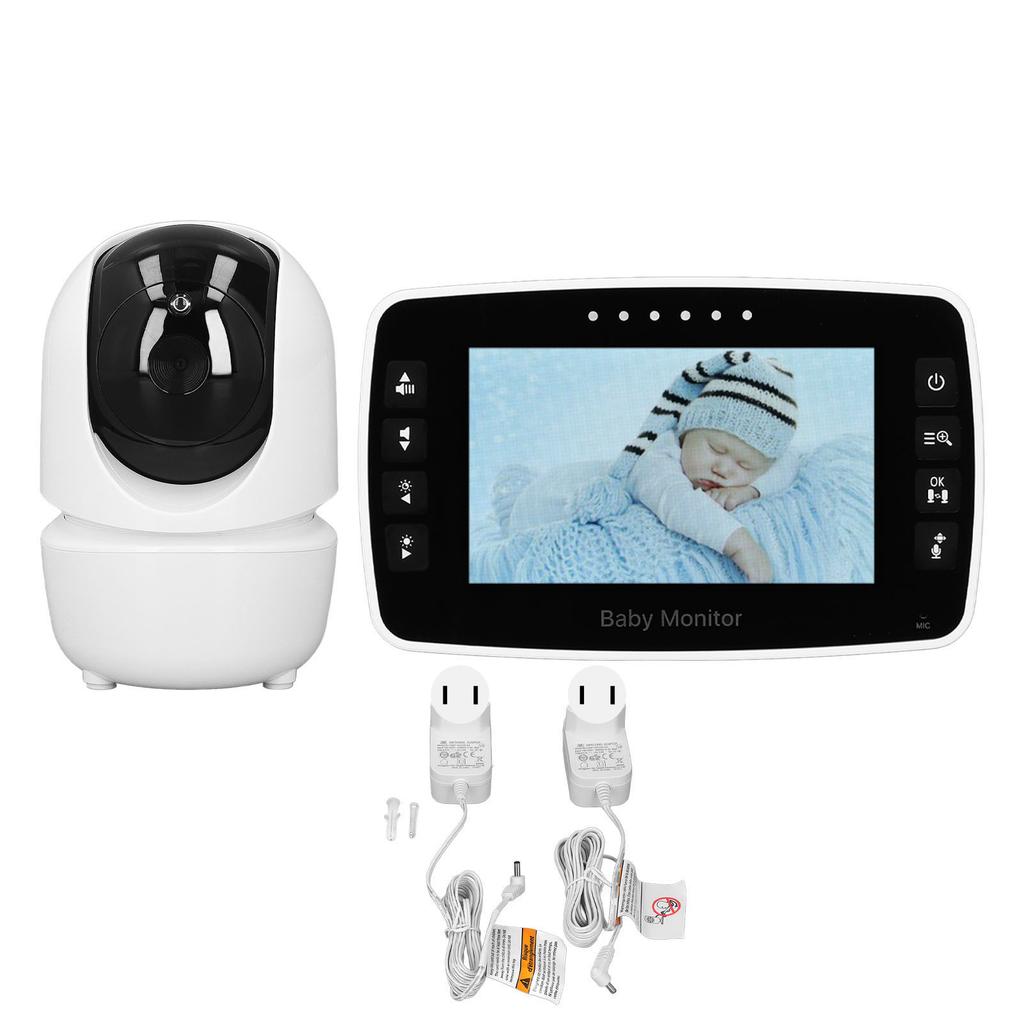 4,3-Zoll Video-Babyphone Kabellos IPS-Bildschirm 2x Temperaturanzeige 2-Wege Nachtsicht Baby