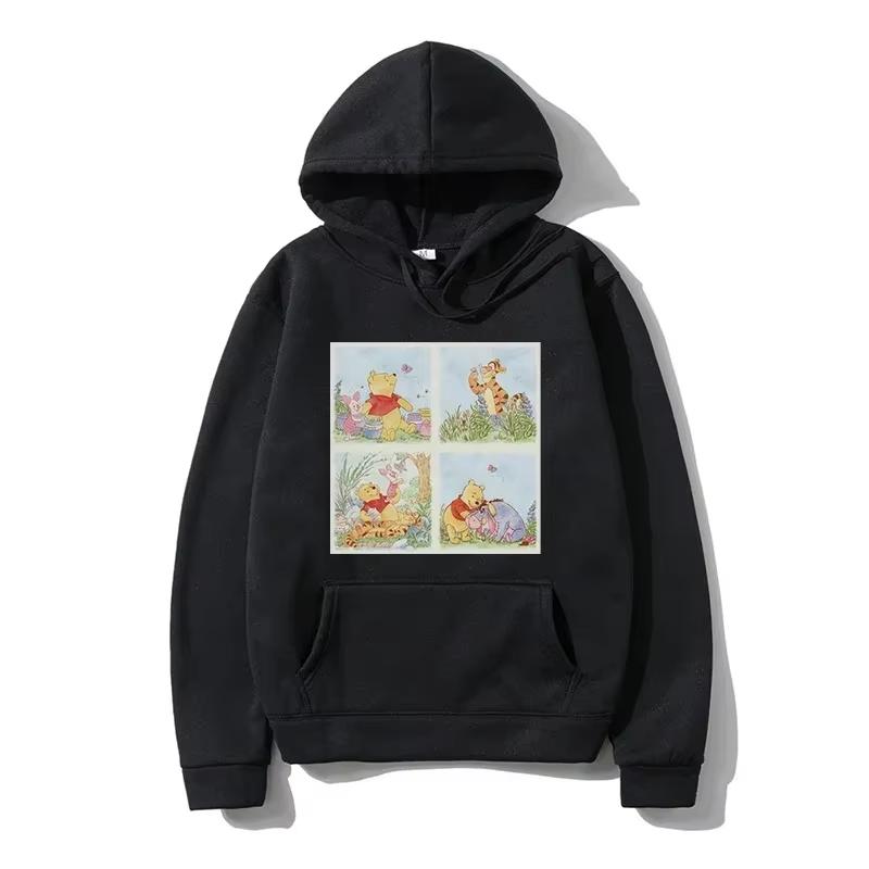 Disney Winnie The Pooh Anime Printed Hoodie Autumn Women's Long Sleeve Harajuku Top Y2k Men's Sweatshirt Streetwear Pullover