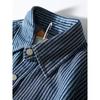 American Retro Washed Stripes Denim Shirt Jacket Men's Long Sleeves 2024 New Spring and Autumn Export Men's Shirt