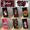 Mexican Skull Girl Tattooed Art Phone Case For Samsung Galaxy S25 Ultra S24 S22 S21 Ultra S9 S10 S20 Plus S23 FE Funda Cover
