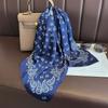 New Floral Print Silk Feeling 70cm Square Scarf Women Foulard Cashew Neckerchief Lady Satin Head Hijab Female Decorate Neck Ties