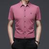 Summer New Men's Short-Sleeved Shirt Casual Men's Outfit Tops Seamless Shirt Men