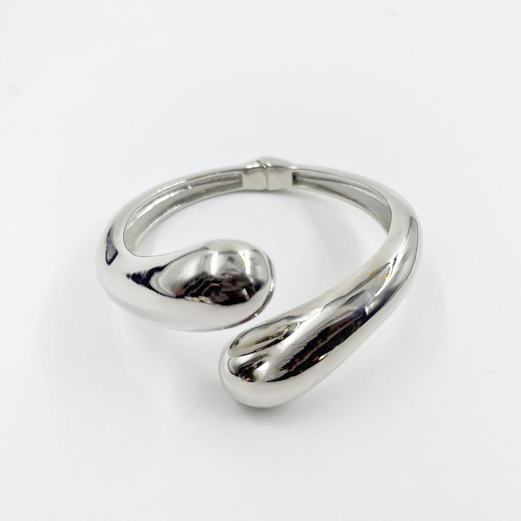 Fashion Commuting Simple Water Drop Type Glossy Bracelet Women'S Gold And Silver Opening Light Luxury High-End Jewelry