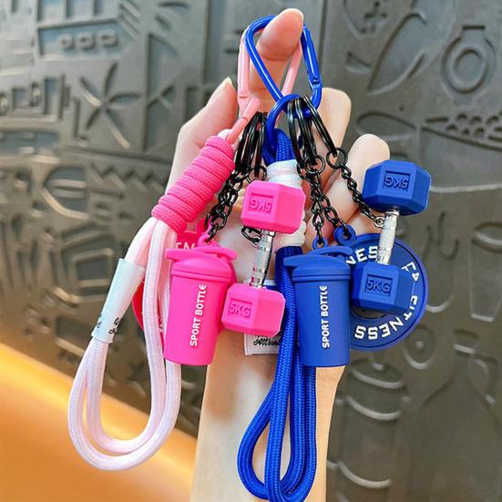 Pandantiv Chei Portabil Multifuncțional cu Șnur Împletit Sticlă de Apă Gantere Plăci Halteră Farmec Fitness Accesorii Sportive