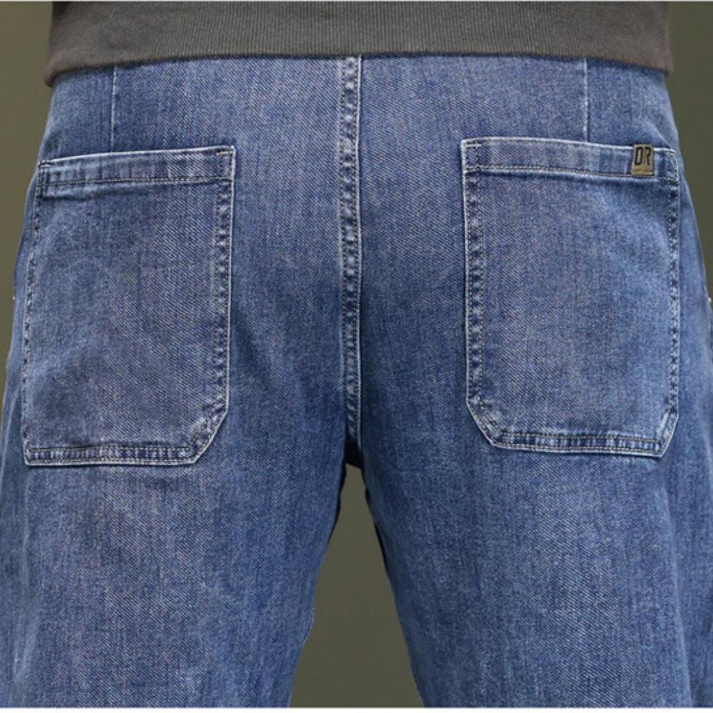 Jeans di grandi dimensioni ad alta elasticità Pantaloni larghi dritti da uomo Plus Size Jeans di nuova moda