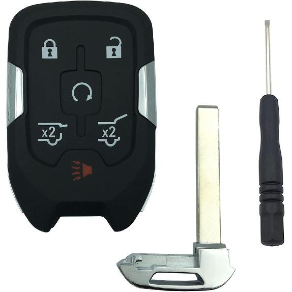 Remote Car Key Fob Cover Case fit for 2015 2016 2017 2018 2019 2020 Chevy Tahoe Suburban/GMC Yukon Keyless Entry Key Fob Shell (Style D)