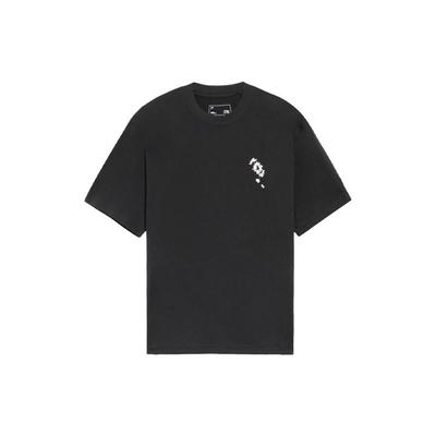Li Ning SS22 Cherry Blossom Series Casual Printed Solid Color Round Neck Short Sleeve T-Shirt Unisex T-Shirt Black AHSS921-4