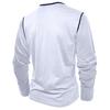 Fall Spring Men Shirt Buttoned Stand Collar Color Matching Pullover Slim Fit Mid Length Casual Daily