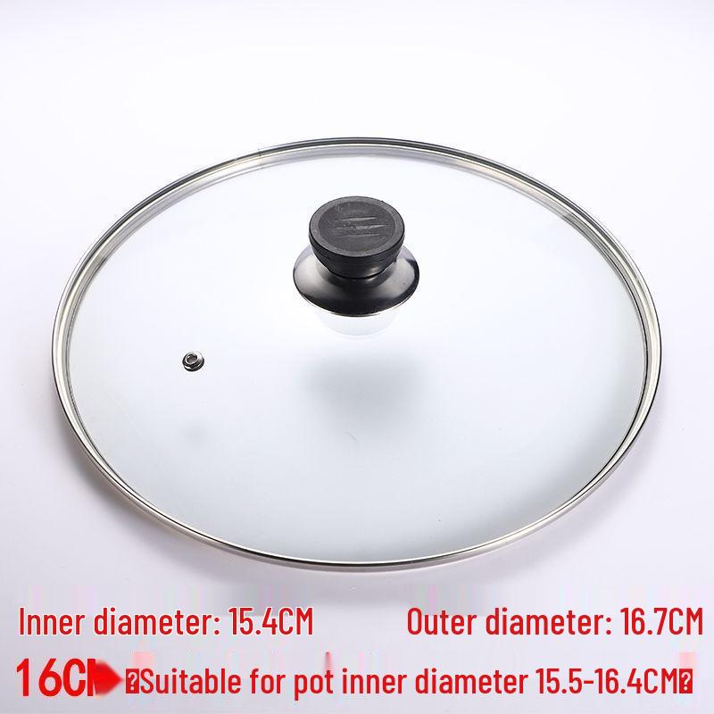 Tempered Glass Explosion-Proof Universal Pot Lid with G-Type Stainless Steel Inner Ring