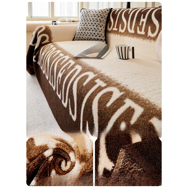 

Thickened Fleece Sofa Cover Towel for Autumn Winter Soft Warm Modern Simple Design New Sofa Cushion Protector 180*130