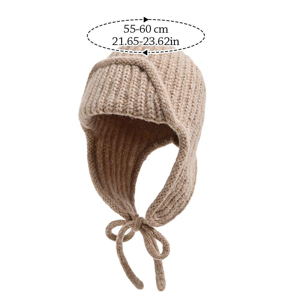 Fashion Thickened Winter Knitted Hat Warm Ear Protection Lei Feng Hat Elastic Casual Beanies Cap Women