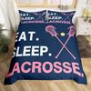 Lacrose Soft durable Quality Duvet Cover Ful Quen Lacrose Field Winter Bal Sports Games Beding Set Modern Athletic Competion Warm Comforter Cover