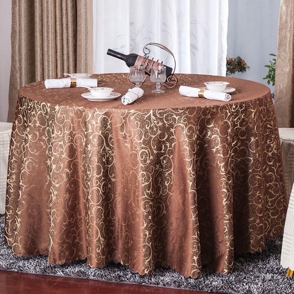 Dustproof Banquet Table Cover Luxurious Table Mat Jacquard Round Tablecloth Home Decoration