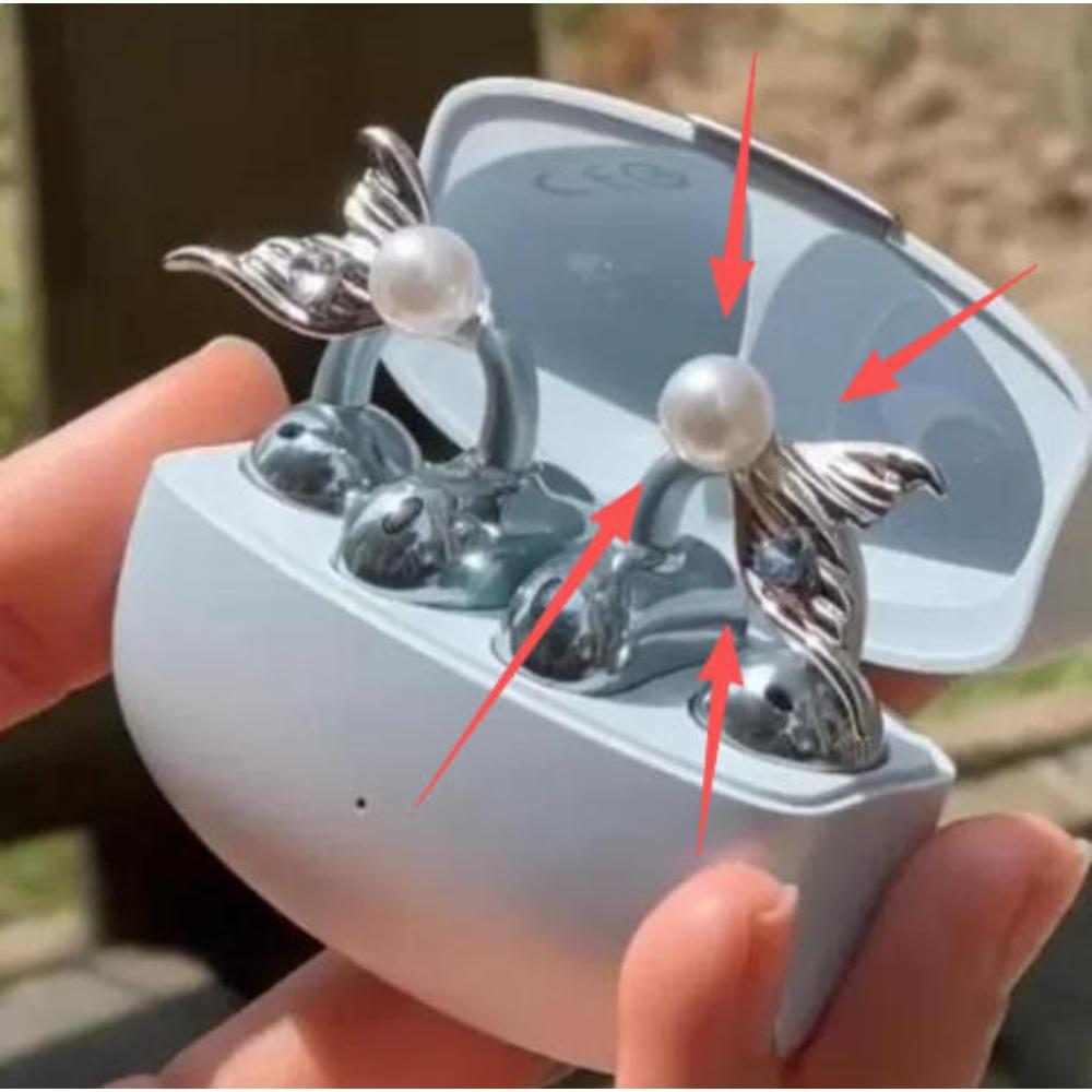 Cute Sparkling Diamond Cherry Blossom Bluetooth Earphone Case Decoration, Fashion Rhinestone Flower Earphone Accessory for Women, 1PC