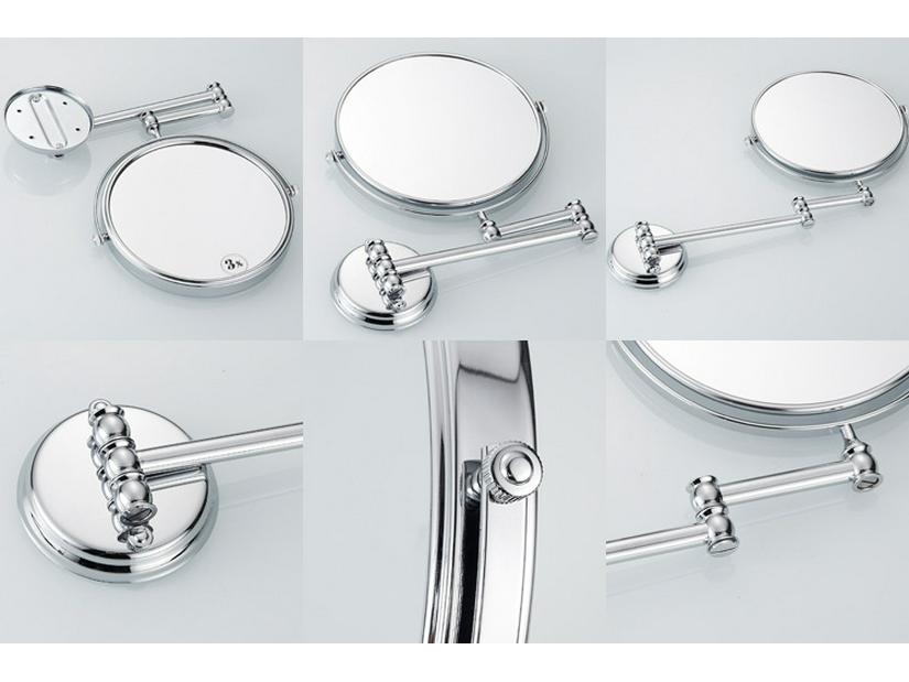 Retro 8" Foldable Double-sided Wall-Mount Makeup Mirror with 3x Magnification