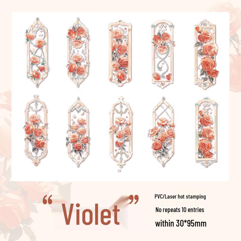 

Mr. Paper PVC Bookmark: Encountering Flowers, Hiding Scenery Series - Embossed, Irregular Shape, 4 Floral Styles, Student Book Clip.
