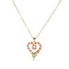 Luxury Copper Snake-Heart Pendant Necklace with Zircon & Glaze