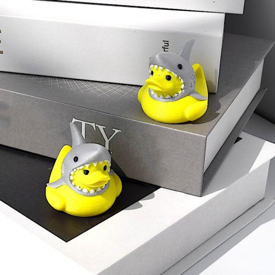 3D Printed Duck Figurine Funny Tiger/Crocodile/Shark Duck Statue Collectible Duck Ornament for Bathroom Home