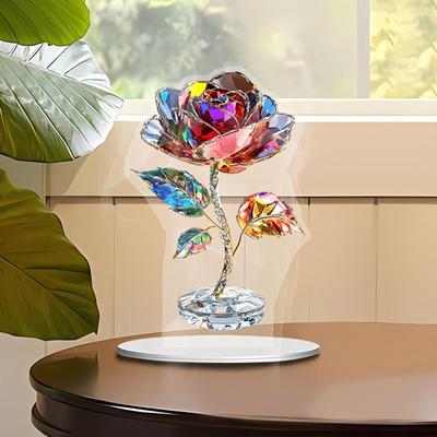 2D Acryl Rose Dekoration Desktop Ornament Geschenk Dekorative Kunstwerk Blume Muster mit