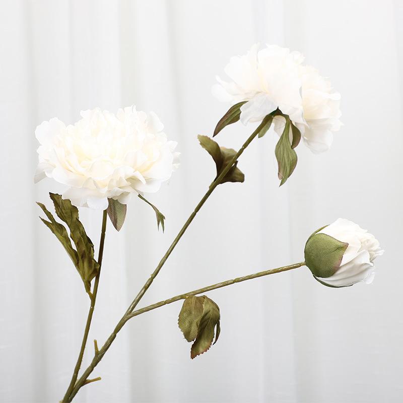 3 First Autumn Peach Peony Simulation Flower Wedding Home Living Room Decoration Fake Flower Simulation Plant Wall Flower Wall
