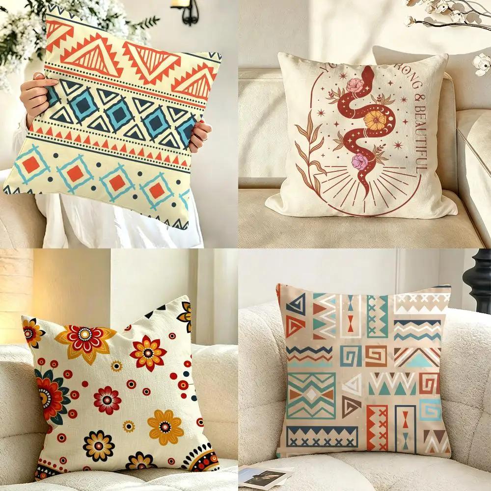 Art BBohemian Cushion Cover Pillow Case Antidustmite Pillowcase Silky Short Plush Sofa Cushion Cover hot