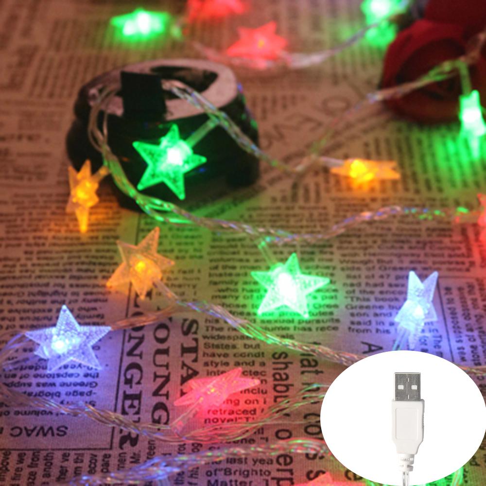 LED Star String Lights USB/Battery Operated Fairy Lights Christmas Garland For Party Wedding Home Outdoor Patio Decoration