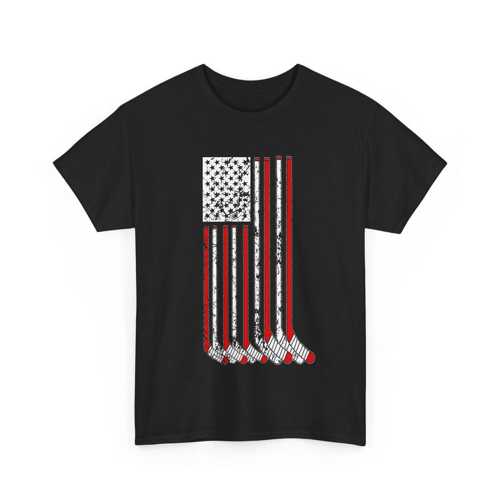 Hockey American Flag Shirt, Ice Hockey Sticks Hockey Sports Lovers Shirt S