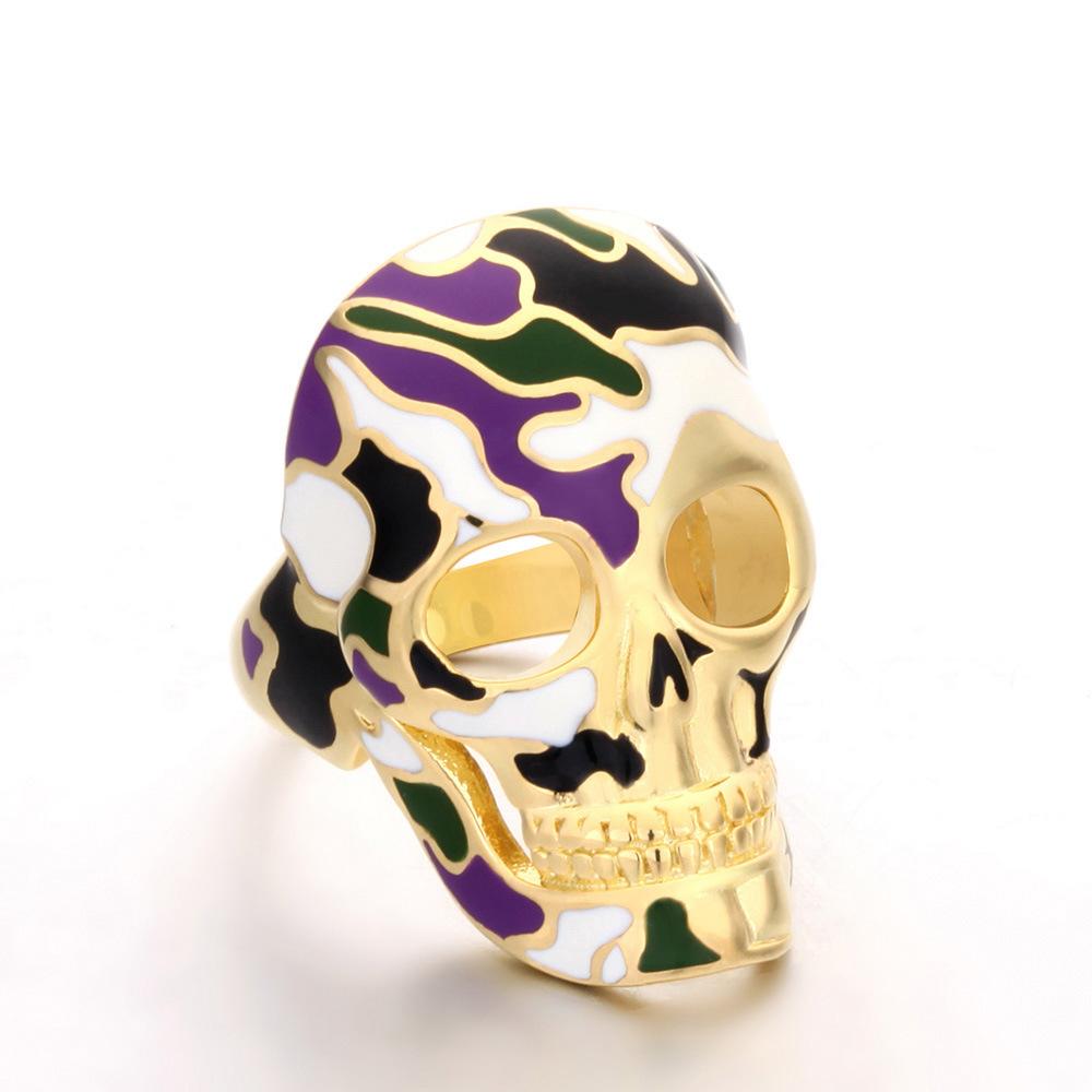 Personalized Skull Ring, Popular Creative Hot-selling Accessories In Europe and America, Colorful Exaggerated Halloween Rings