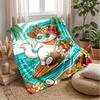 Surfing Cat Paradise Theme blanket Lightweight Warm Flannel Blanket Decorative Throw Blanket for Home Decoration