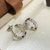 925 silver diamond inlaid craft honeycomb shaped advanced electroplating 18K gold women's earrings my love gift