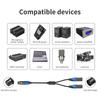 Professional Cable Plastic Splitters Cable Reliable Y Cord Flexible Cable Female To Double Male Cord Adapter 50cm Cord