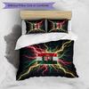 Hungary Football Printed Bedding 3 Piece Set Cozy Breathable Bed Cover Set as Housewarming Holiday Gift