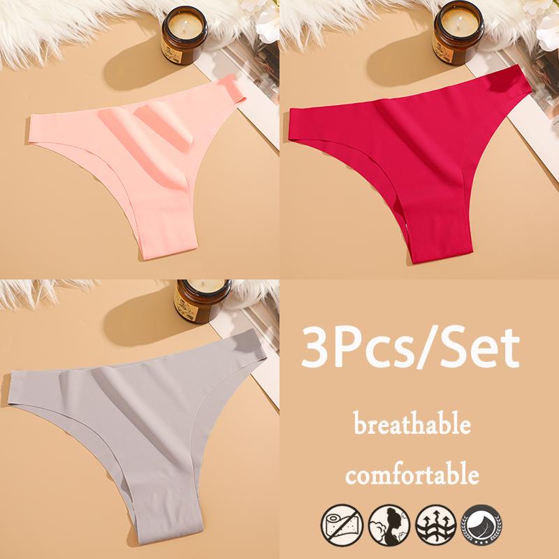 

FINETOO 3 шт./компл. бесшовное нижнее белье из ледяного шелка с низкой талией бразильские трусы дышащее высокоэластичное нижнее белье трусики S&3pcs