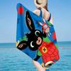 Bunny And Friends Adventure Beach Towel, Super Soft Microfiber, Gift for Her/Him, Birthday, for Pool, Beach, Travel, Home Decor Fan Gifts