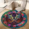 Looking Two Cat Constellation Round Rug Nonslip Area Rug Office Chair Mat Carpet For Living Room Bedroom Home Decor