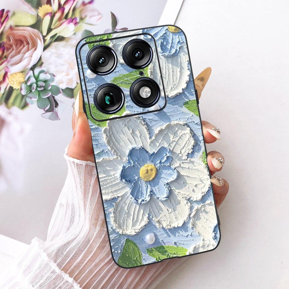 For Motorola Signature 2026 Case Popular Flower Marble Painted Cover Soft Silicone Black Phone Shell For Moto X70 Air Pro Fundas