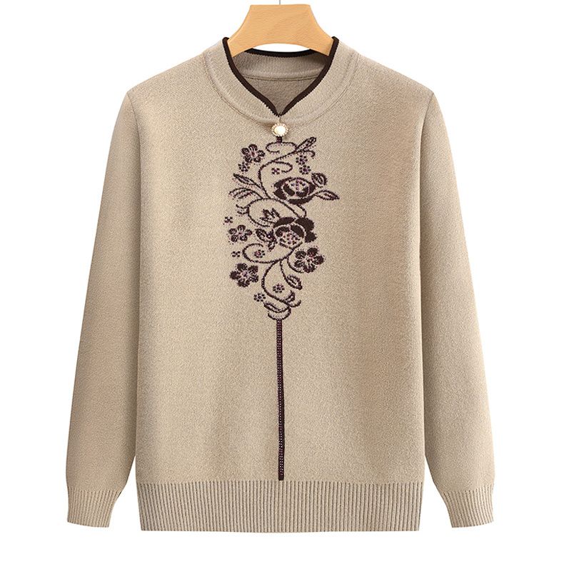 

Women s Plus Size Printed Sweater Autumn Winter Loose Warm Pullover Knitted Top Jumper L