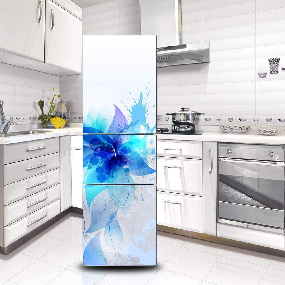 Refrigerator Wallpaper Vinyl Sticker Rose Sea Landscape Cat Fridge Door Decal Self-adhesive Kitchen Decor Wardrobe Furniture Renovation Poster