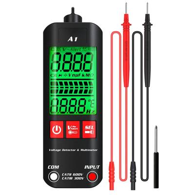 A1 Mini Multimeter LCD Digital Tester Voltage Detector 2000 Counts DC/AC Voltage Frequency Resistance NCV Continuity Live Wire
