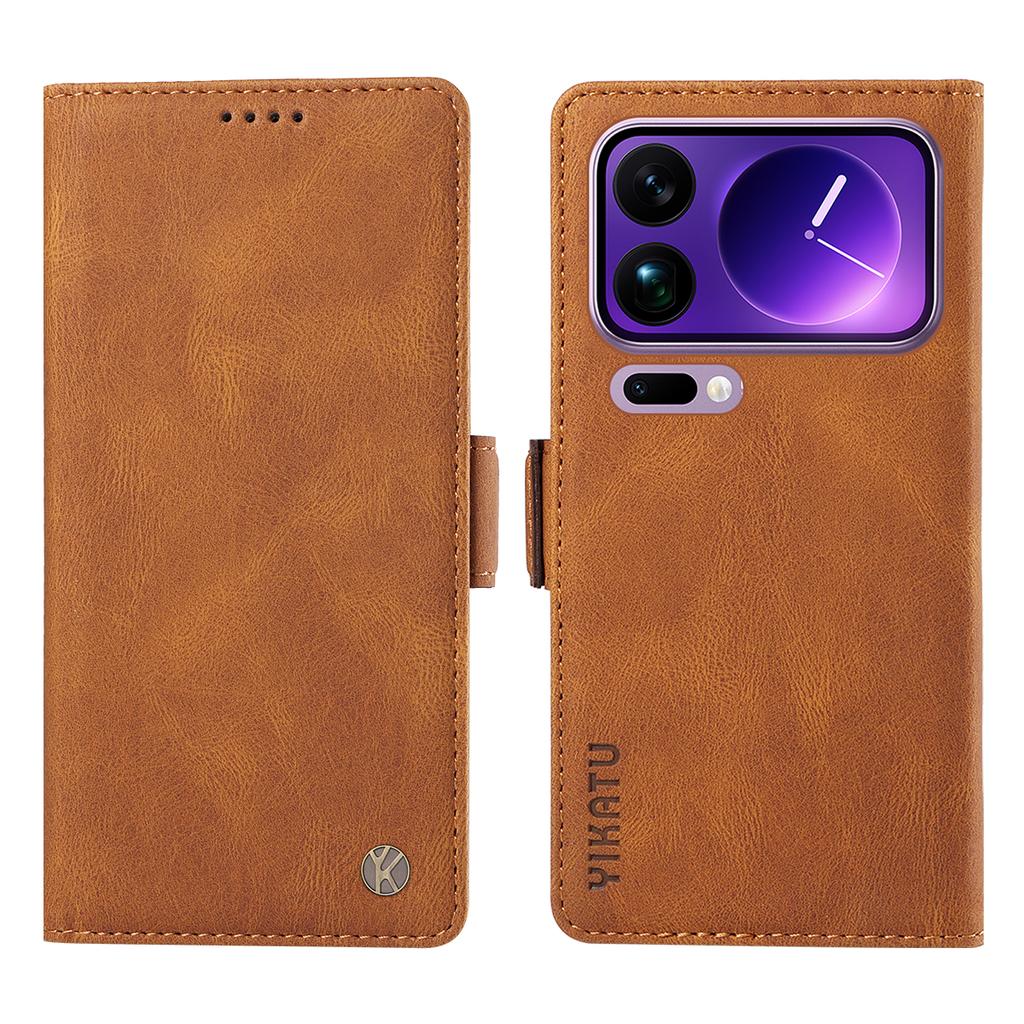 For Xiaomi 17 Pro Max Leather Case YIKATU YK-005 Skin-touch Feeling Wallet Phone Cover